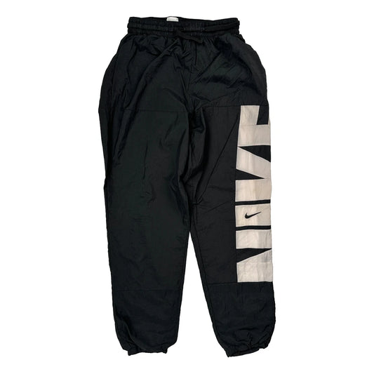 Vintage Nike Spellout Joggers - Small White Polyester