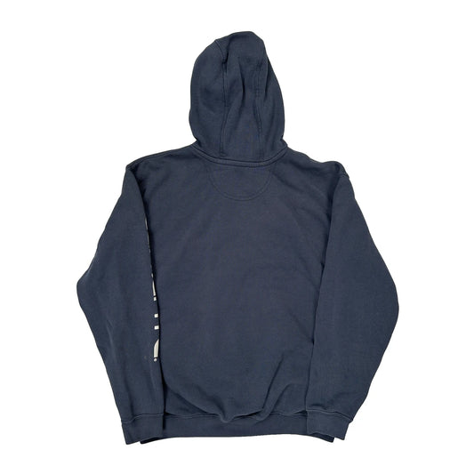 Vintage Carhartt Spellout Hoodie - Large Navy Cotton