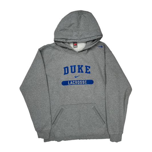 Duke Lacrosse Nike College Hoodie - 2XL Grey Cotton Blend