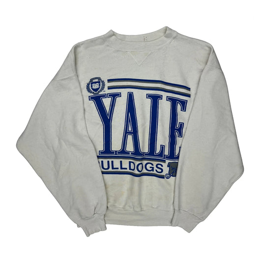 Yale Bulldogs Hanes College Sweatshirt - Large White Cotton