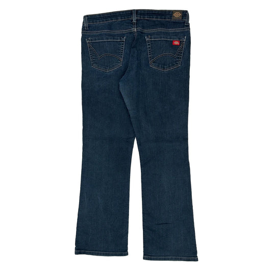 Dickies Boot Cut Jeans - 34W UK 12 Blue Cotton Blend