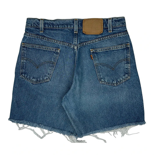 Vintage Levis Cut Off Denim Shorts - 31W UK 12 Blue Denim