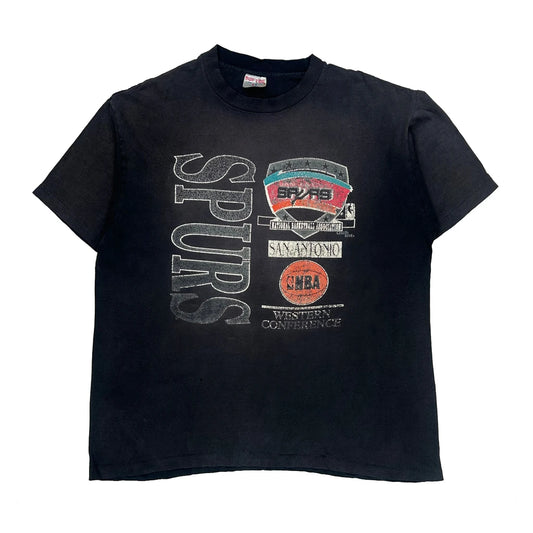 San Antonio Spurs Tee Jays Single Stitch T-Shirt - XL Black Cotton