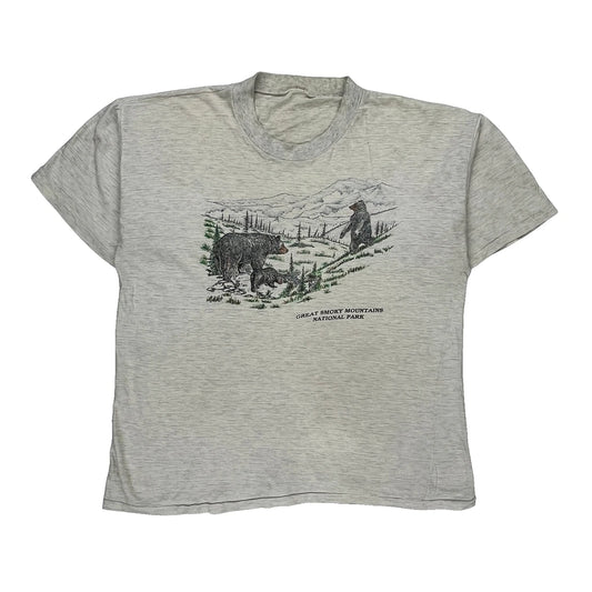 Great Smoky Mountains National Park Unbranded Single Stitch T-Shirt - 2XL Grey Cotton