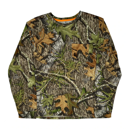 Mossy Oak Camo Long Sleeve T-Shirt - XL Green Polyester