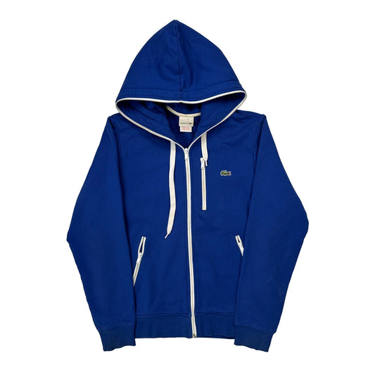 Vintage Lacoste Hoodie - Large Blue Cotton
