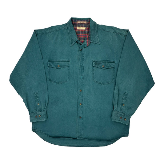 Guess Denim Shirt - XL Green Cotton