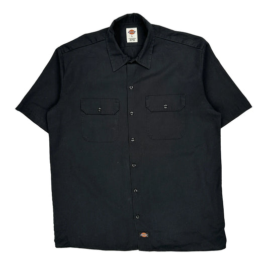 Dickies Short Sleeve Shirt - Large Black Polyester Blend