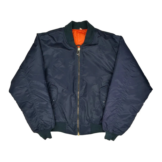 Vintage Unbranded Ma1 Bomber Jacket - Large Navy Nylon