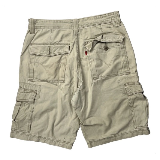 Levis Cargo Shorts - 32W 10L Beige Cotton