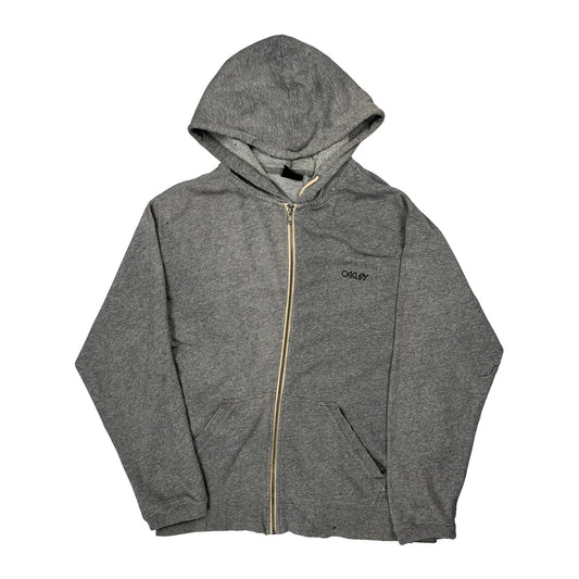Vintage Oakley Hoodie - Large Grey Cotton Blend