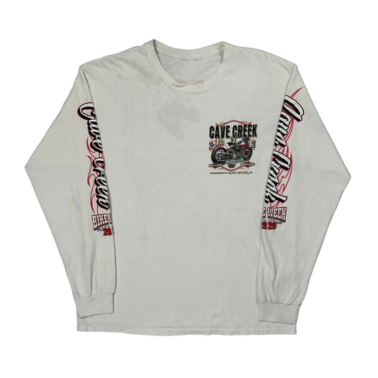 Cave Creek Bike Week 2020 Unbranded Graphic Long Sleeve T-Shirt - Medium White Cotton