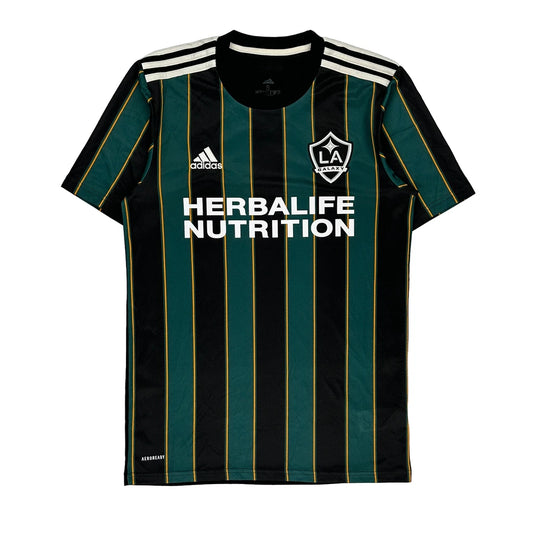 La Galaxy Adidas Striped Football Shirt - Small Black Polyester