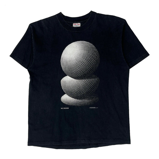 M.C. Escher Artwork Tee Jays Graphic T-Shirt - XL Black Cotton
