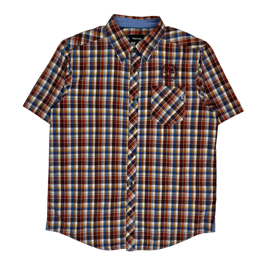 Marmot Checked Short Sleeve Shirt - Large Multicoloured Cotton