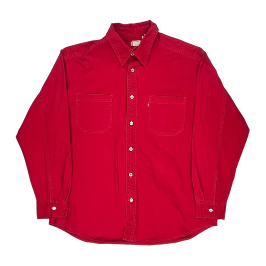 Levis Denim Shirt - Large Red Cotton