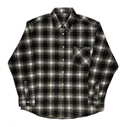 Unbranded Checked Flannel Shirt - XL Black Cotton