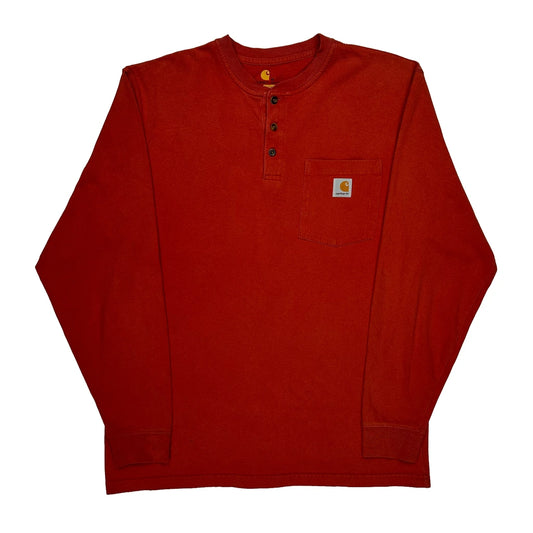 Vintage Carhartt Long Sleeve T-Shirt - Medium Red Cotton