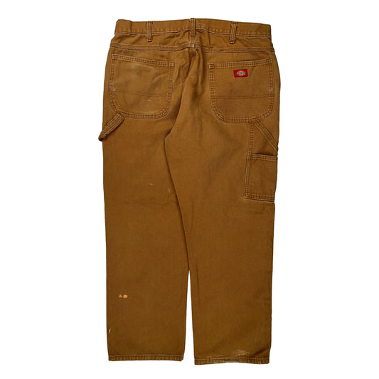 Dickies Carpenter Trousers - 36W 30L Brown Cotton