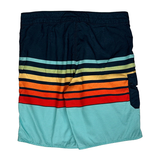 Vintage Billabong Striped Shorts - 34W 11L Blue Polyester