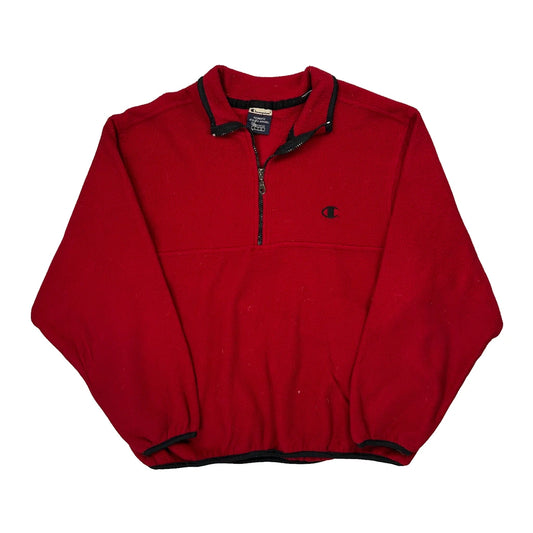 Vintage Champion Fleece - Large Red Polyester