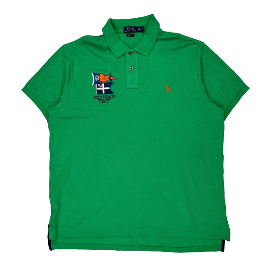 Polo By Ralph Lauren Graphic Polo Shirt - 2XL Green Cotton