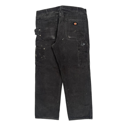 Dickies Double Knee Carpenter Jeans - 38W 30L Black Cotton
