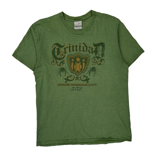 Trinidad Nike Graphic T-Shirt - Large Green Cotton