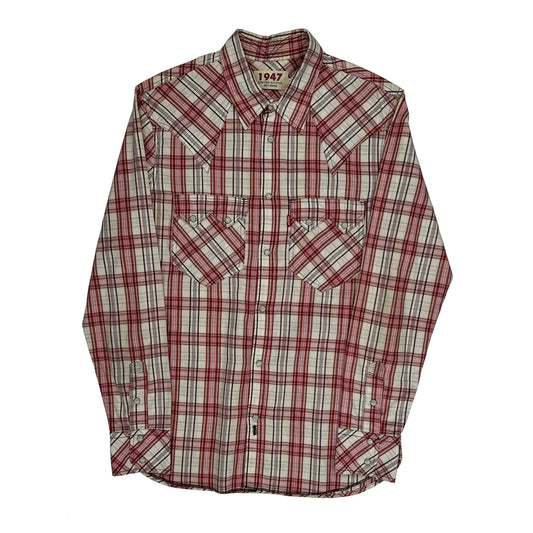 Levis Checked Shirt - Medium Red Cotton