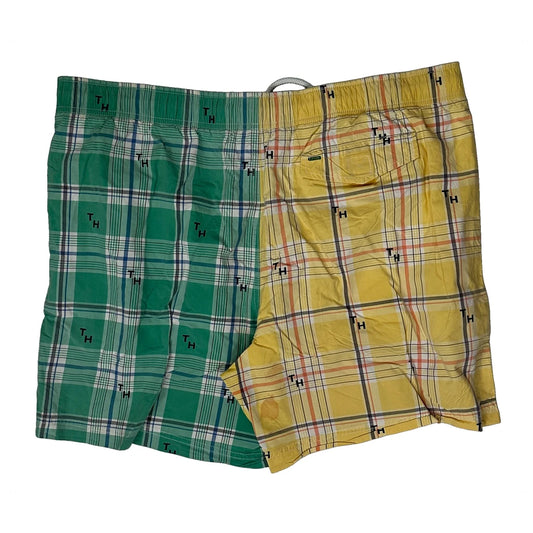Tommy Hilfiger Checked Sport Shorts - Large Yellow Polyester