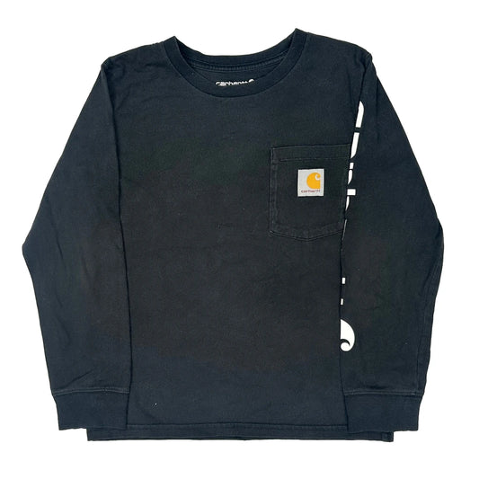 Age 8-10 Carhartt Long Sleeve T-Shirt - Small Black Cotton