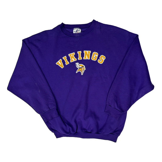 Minnesota Vikings Logo Athletics Spellout Sweatshirt - 3XL Purple Cotton Blend