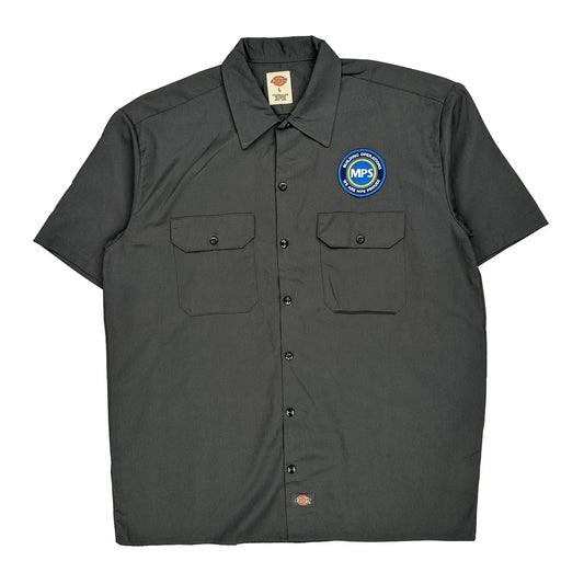 Dickies Short Sleeve Shirt - Large Grey Polyester Blend