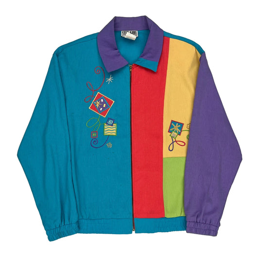 1980'S Made In Usa City Girl Shell Jacket - Large Multicoloured Polyester