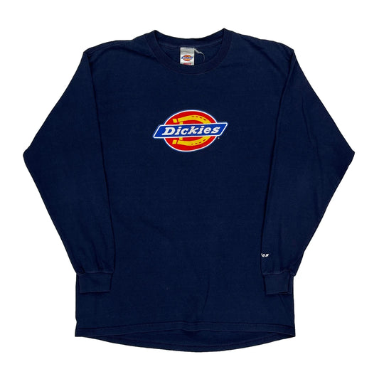 Dickies Long Sleeve T-Shirt - Medium Navy Cotton