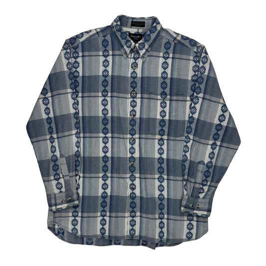 Christian Dior Checked Shirt - Large Blue Cotton