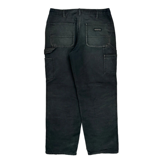 Dakota Grizzly Double Knee Carpenter Trousers - 33W 31L Black Cotton