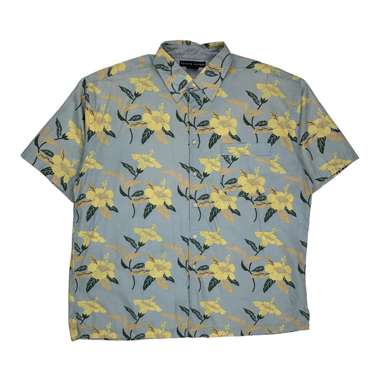 Tommy Hilfiger Floral Hawaiian Shirt - XL Blue Cotton