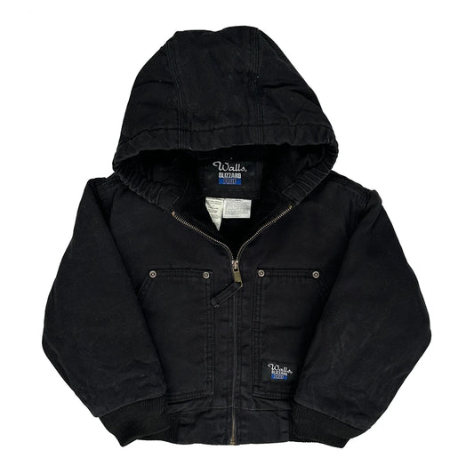 Vintage Age 4-5 Blizzard Jacket - Small Black Cotton
