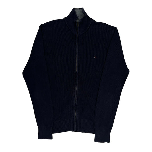 Vintage Tommy Hilfiger Zip Up - Small Navy Cotton