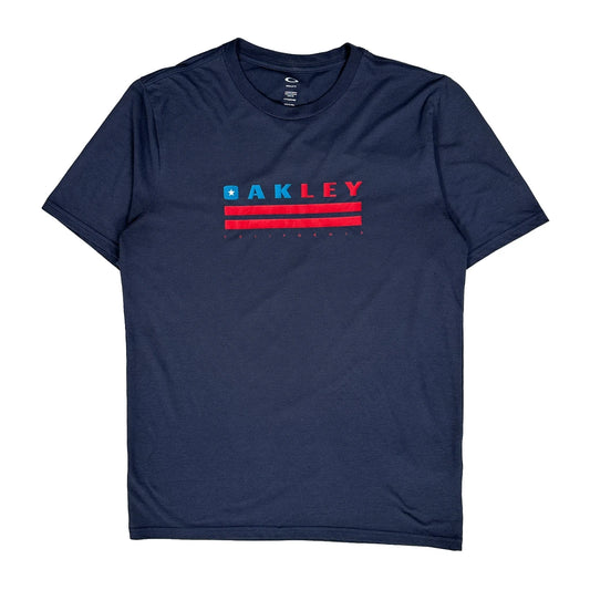 Vintage Oakley T-Shirt - Medium Navy Cotton