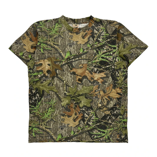 Mossy Oak Camo T-Shirt - XL Khaki Cotton