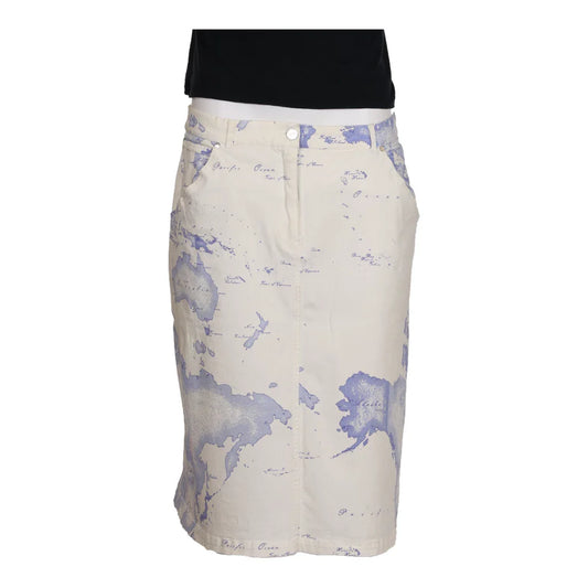 Vintage white 1st Classe Alviero Martini Midi Skirt - womens 34" waist