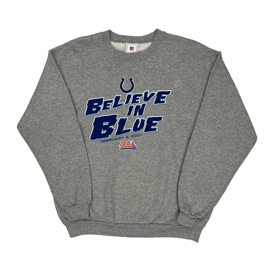 Indianapolis Colts Nfl Sweatshirt - Large Grey Cotton