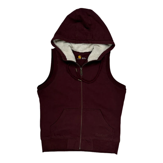 Carhartt Fleece Gilet - Medium Burgundy Cotton