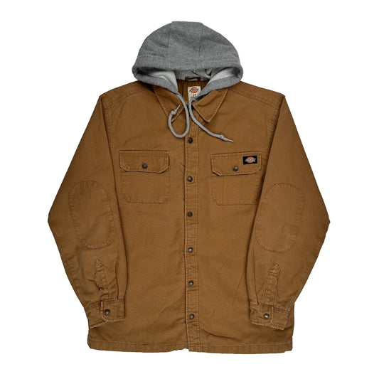 Vintage Dickies Tall Overshirt - Large Brown Cotton