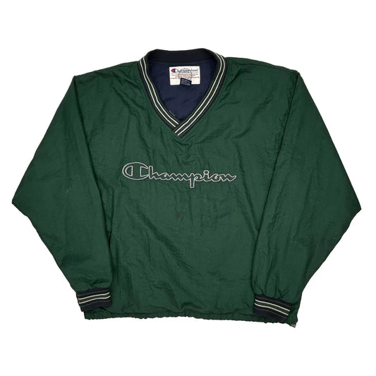 Authentic Athletic Apparel Champion Spellout Windbreaker - XL Green Nylon