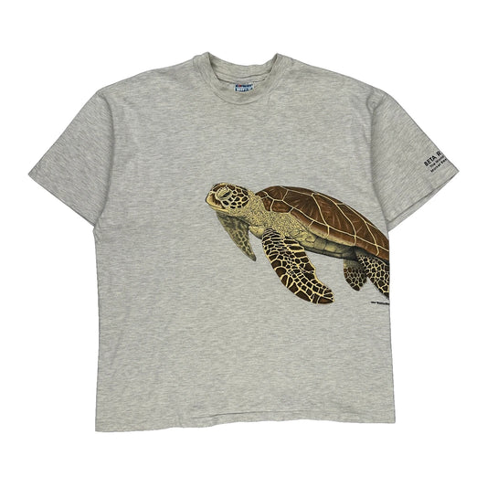 Single Stitch Hanes T-Shirt - XL Grey Cotton