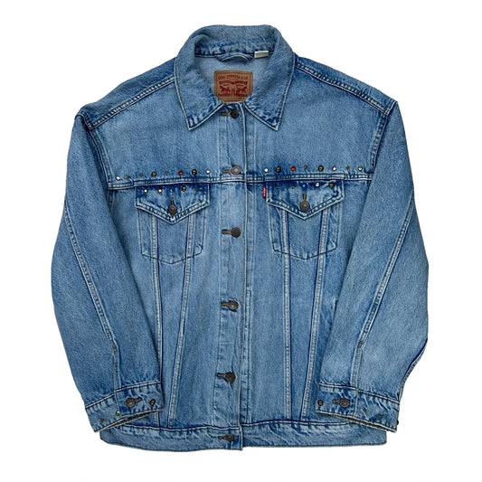 Levis Studded Denim Jacket - Large Blue Denim