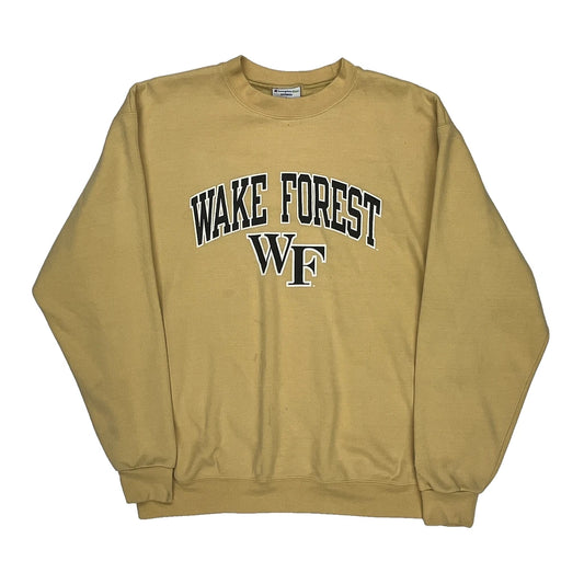 Wake Forest Champion College Sweatshirt - Large Yellow Cotton
